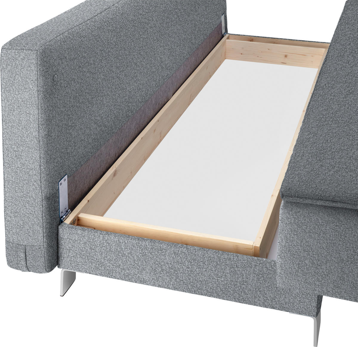 SCHLAFSOFA in Webstoff Grau  - Grau, Design, Textil/Metall (200/85/90cm) - Joka