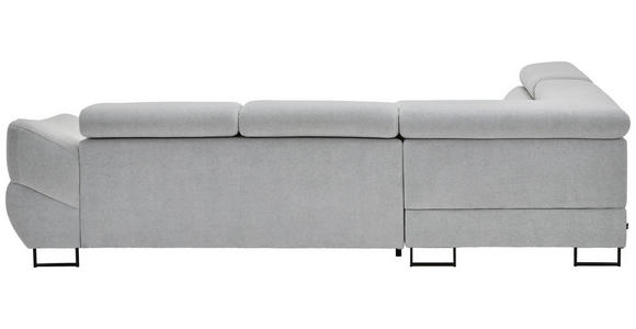 ECKSOFA Hellgrau Webstoff  - Hellgrau/Schwarz, Design, Textil/Metall (235/280cm) - Hom`in