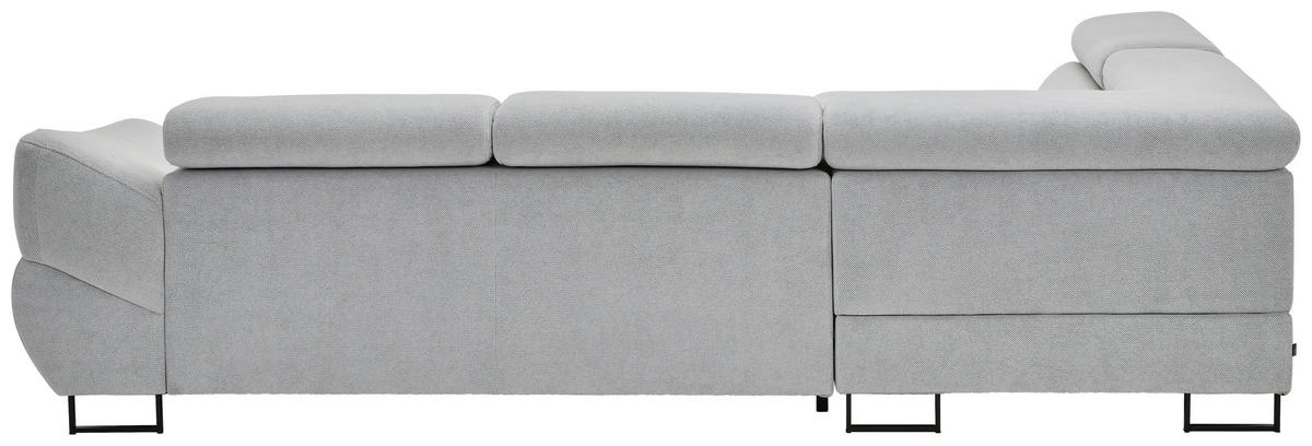 ECKSOFA in Webstoff Hellgrau  - Hellgrau/Schwarz, Design, Textil/Metall (235/280cm) - Hom`in