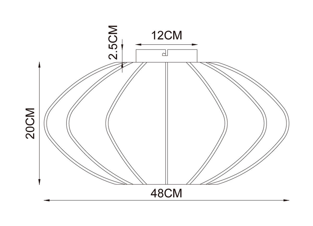 DECKENLEUCHTE  48/20 cm    - Beige, Design, Textil/Metall (48/20cm) - Collet's Monde