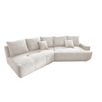 BIGSOFA Bouclé Weiß  - Schwarz/Weiß, MODERN, Kunststoff/Textil (323/91/155cm) - Livetastic
