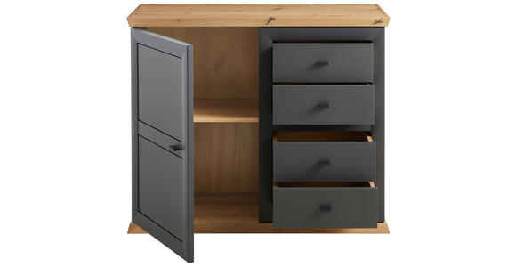 KOMMODE in 108/89,5/43 cm - Anthrazit/Eiche Artisan, LIFESTYLE, Holzwerkstoff/Metall (108/89,5/43cm) - Hom`in