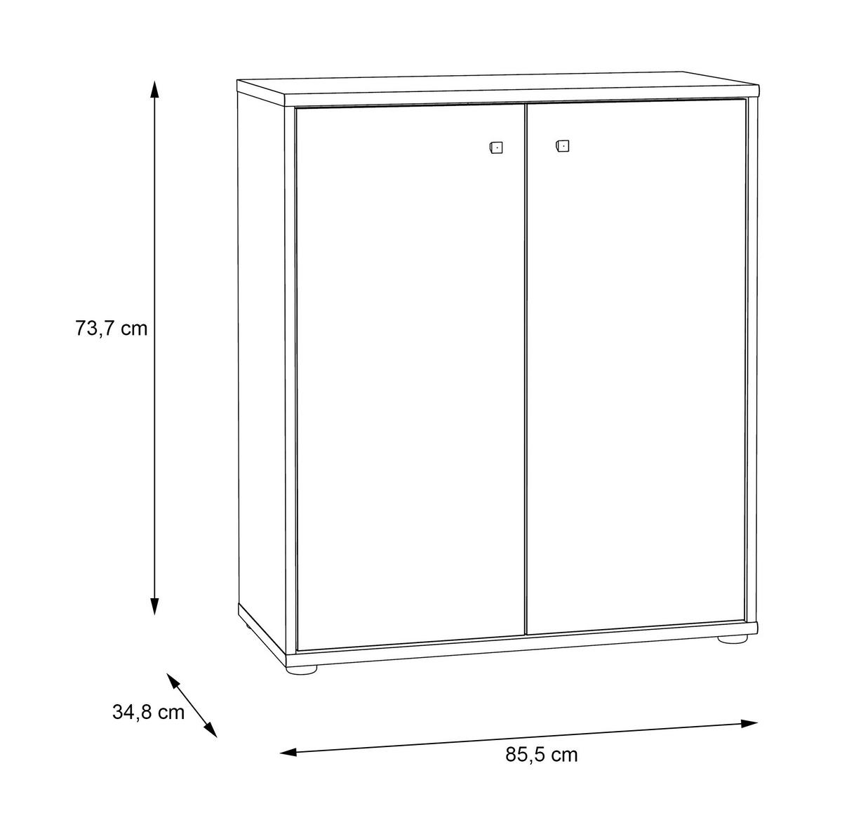 COMMODE 73,7/85,5/34,8 cm  in Dunkelbraun, Graubraun  - Dunkelbraun/Graubraun, Design, Holzwerkstoff (73,7/85,5/34,8cm)