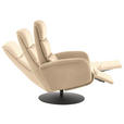 RELAXSESSEL in Leder Beige  - Beige/Schwarz, Design, Leder/Metall (76/108/86cm) - Dieter Knoll