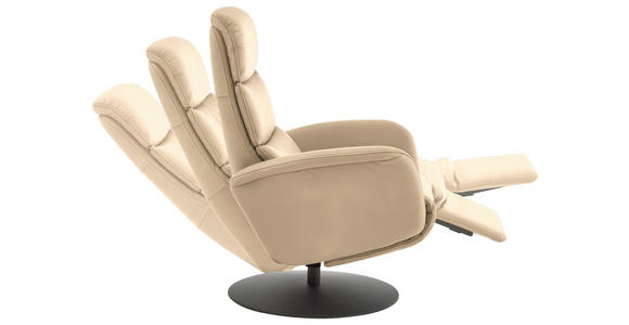 RELAXSESSEL in Leder Beige  - Beige/Schwarz, Design, Leder/Metall (76/108/86cm) - Dieter Knoll