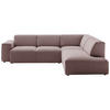 ECKSOFA Altrosa Cord  - Schwarz/Altrosa, Design, Kunststoff/Textil (270/210cm) - Pure Home Lifestyle