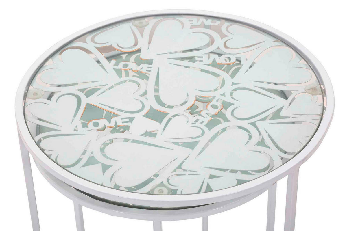 COUCHTISCH Spiegelglas Weiß  - Weiß, Basics, Glas/Metall (43,5/60/43cm)