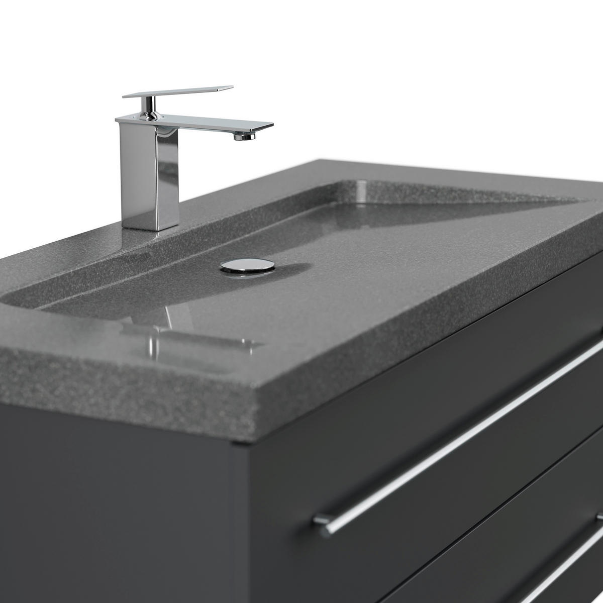 WASCHTISCHKOMBI 100 cm  - Graphitfarben, Basics, Holzwerkstoff/Stein (100cm) - MID.YOU