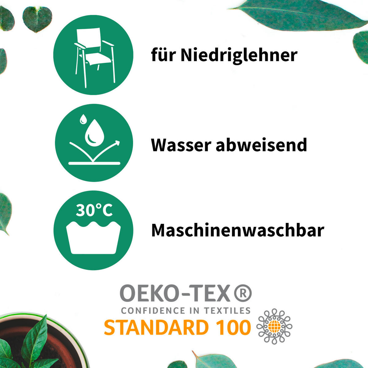 SADA POLSTRŮ NA ŽIDLI 4 ks, 100/50/6 cm - šedá/černá, Basics, textil (100/50/6cm) - Gardenson