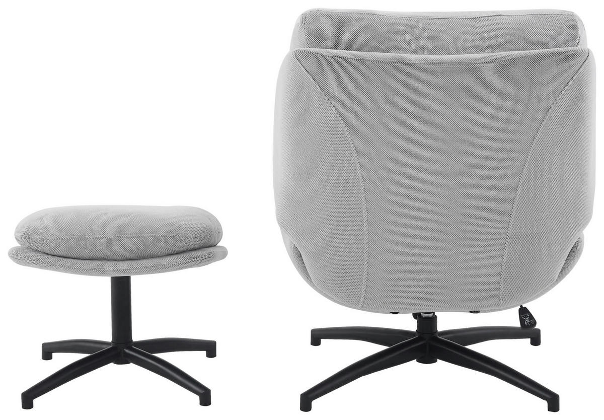 RELAXSESSELSET in Metall, Textil Grau, Schwarz  - Schwarz/Grau, Design, Textil/Metall (75/97/88cm) - Carryhome
