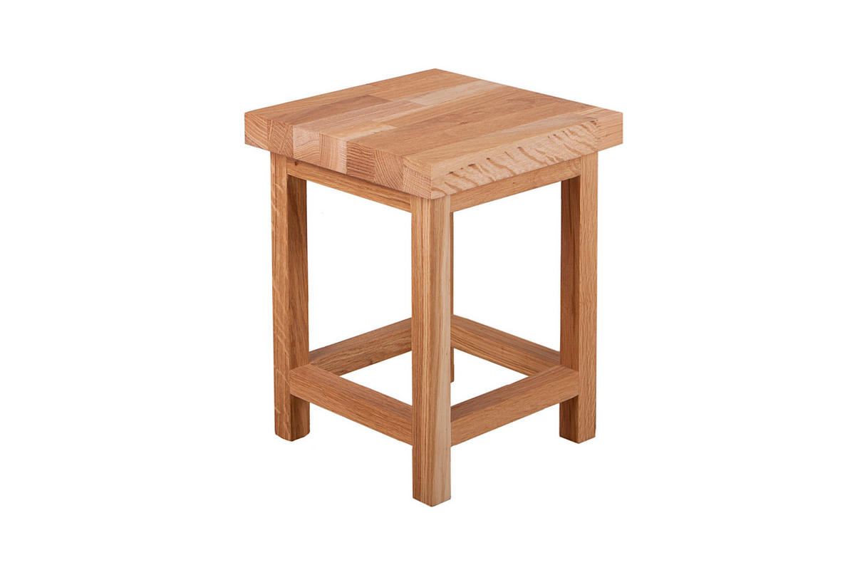 Universalhocker Echtholz  - Eichefarben, Basics, Holz (30/40/30cm) - Gardenson