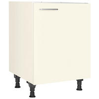 SPÜLENUNTERSCHRANK 60/87/56 cm  in Magnolie  - Edelstahlfarben/Magnolie, MODERN, Holzwerkstoff/Metall (60/87/56cm) - Nobilia