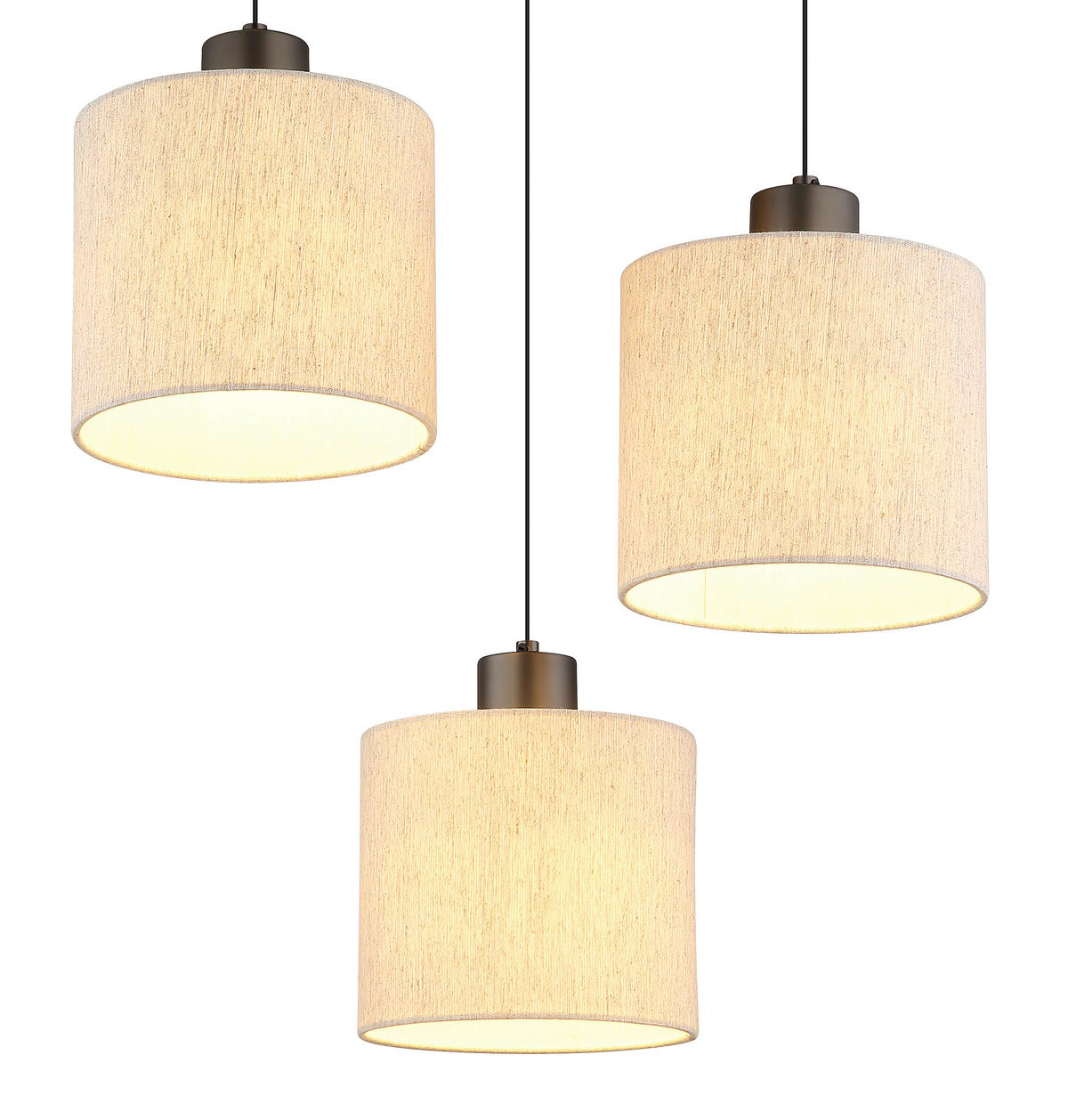 LED-HÄNGELEUCHTE 49/180 cm  - Schwarzchrom/Creme, Design, Kunststoff/Textil (49/180cm) - Globo