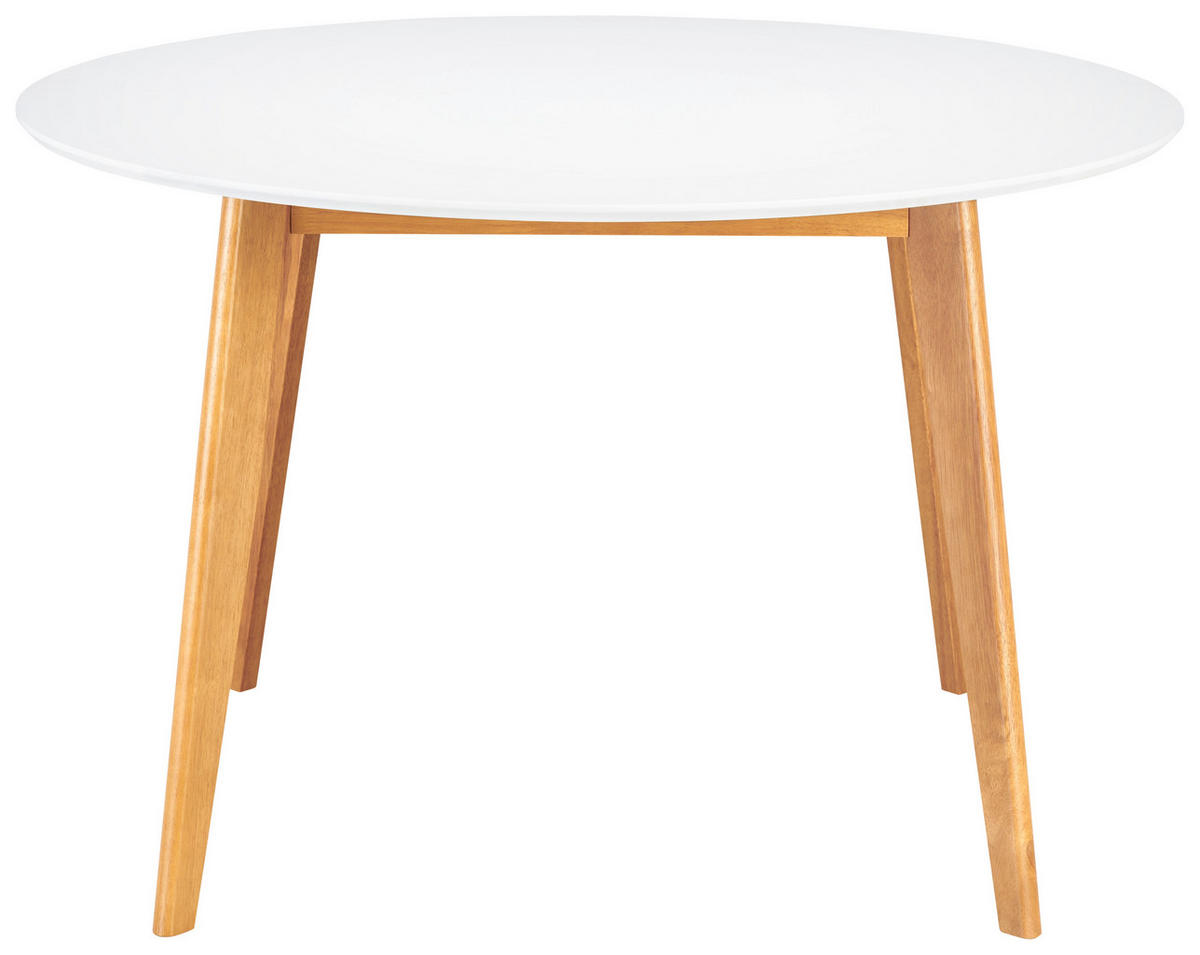 ESSTISCH in Holz 120/120/76 cm  - Eichefarben/Weiß, Design, Holz (120/120/76cm) - Livetastic