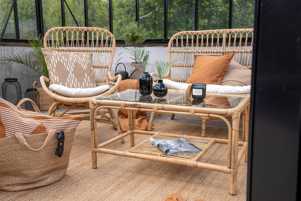 LOUNGEGARNITUR Rattan  - Braun, KONVENTIONELL, Holz - Gardenson