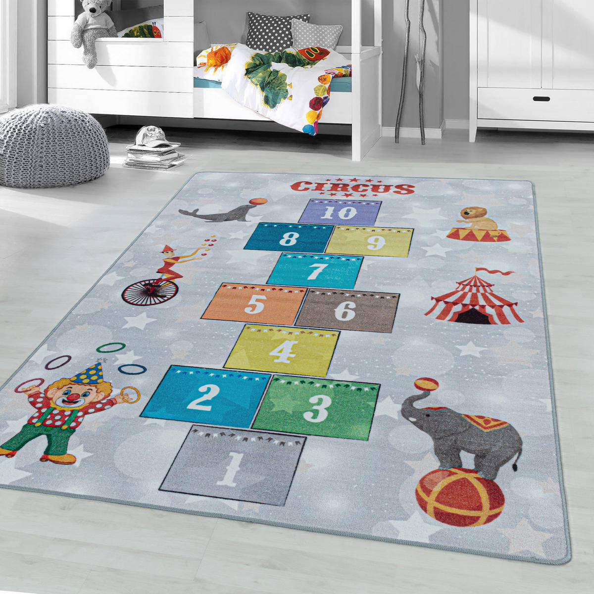 SPIELTEPPICH 100/150 cm Play 2909 grau  - Grau, Trend, Kunststoff/Textil (100/150cm)