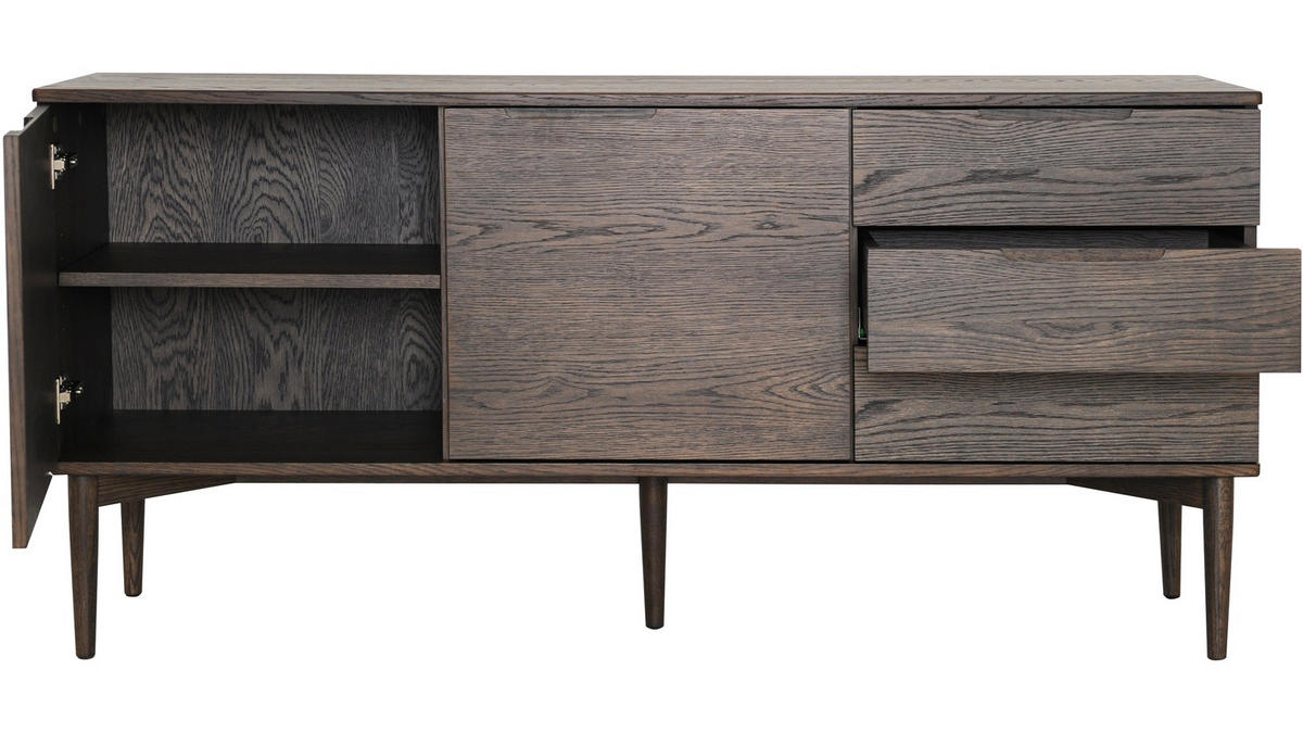 SIDEBOARD 161/76/41 cm  - mörkbrun, Design, metall/trä (161/76/41cm) - Best Price