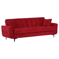 SCHLAFSOFA Morton in Flachgewebe Rot Retro  - Rot/Schwarz, KONVENTIONELL, Textil/Metall (230/84/95cm) - Livetastic