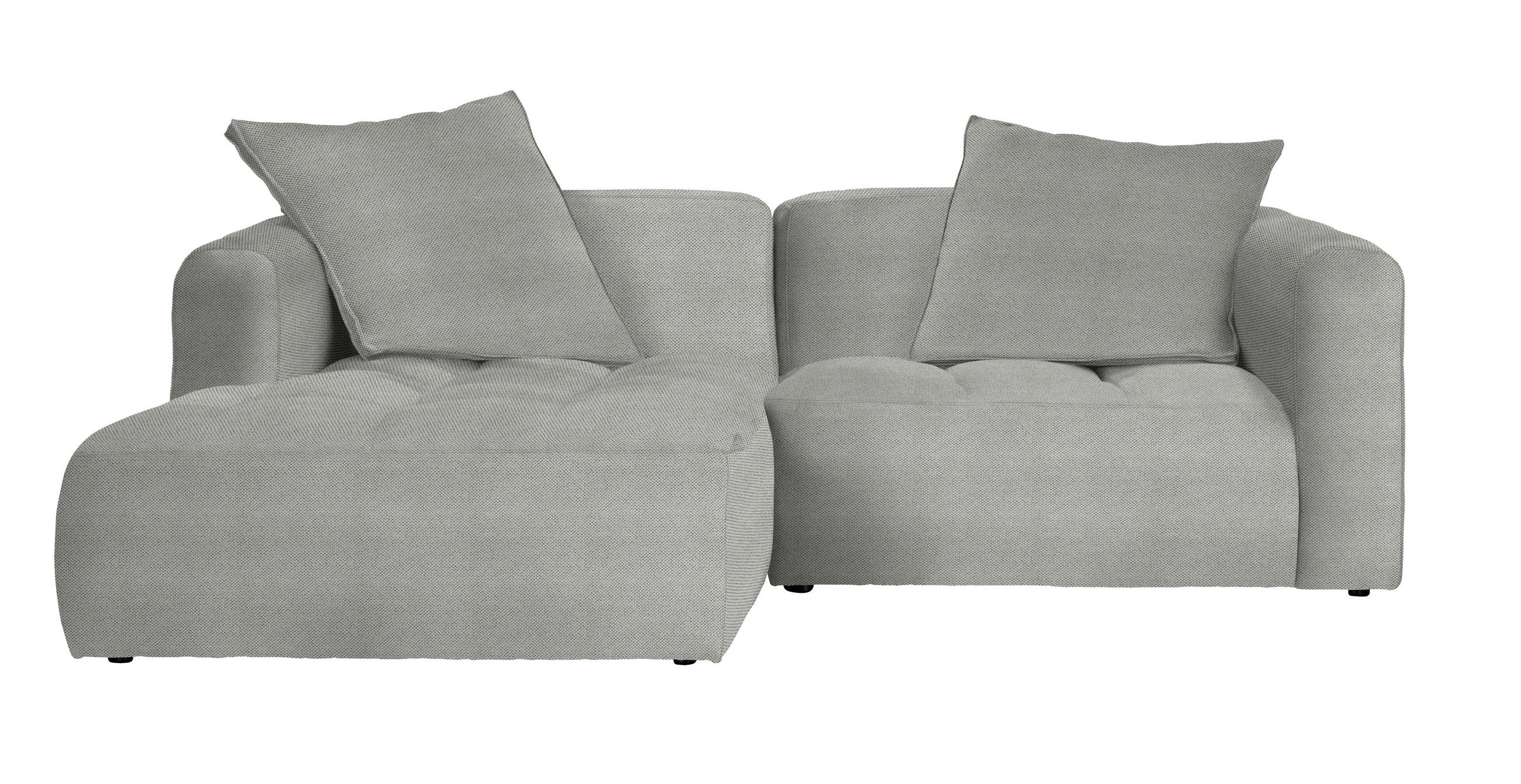 ECKSOFA MOSSO Grau, Hellgrau Webstoff  - Hellgrau/Schwarz, MODERN, Kunststoff/Textil (173/240cm) - Stylife