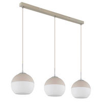 HÄNGELEUCHTE 90/20/120 cm  - Sandfarben/Beige, Design, Glas/Textil (90/20/120cm) - Globo