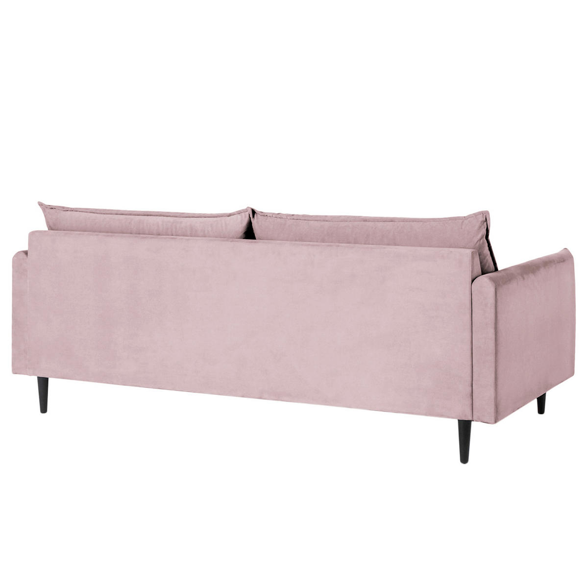 3-SITZER-SOFA JULI Samt Rosa  - Schwarz/Rosa, Design, Holz/Textil (203/86/100cm) - P & B