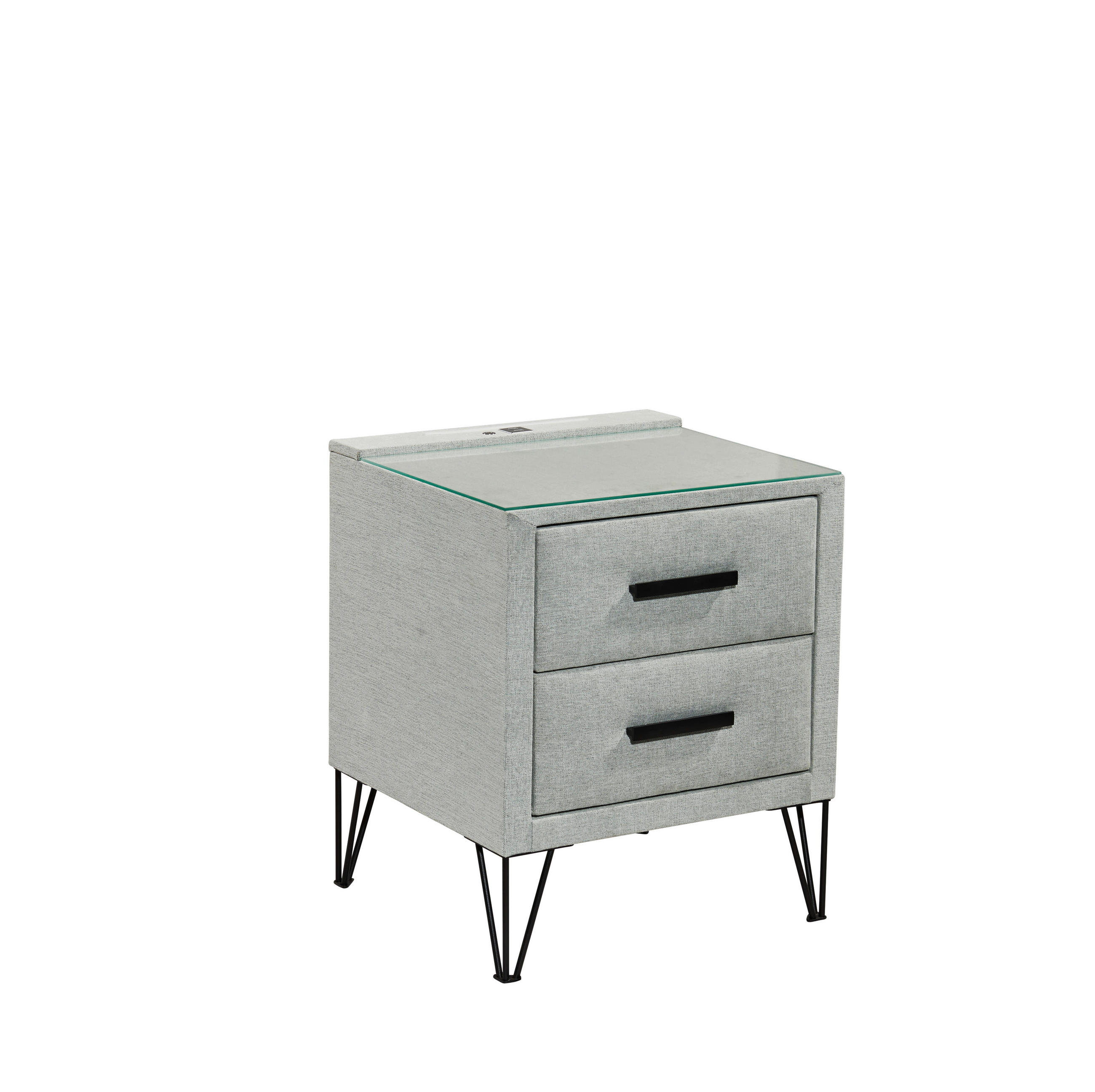 Noptieră, 45/57/50 cm, verde mentă - verde mentă/negru, Modern, metal/textil (45/57/50cm)