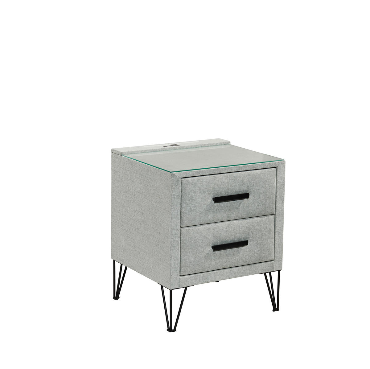 Noptieră, 45/57/50 cm, verde mentă - verde mentă/negru, Modern, metal/textil (45/57/50cm)