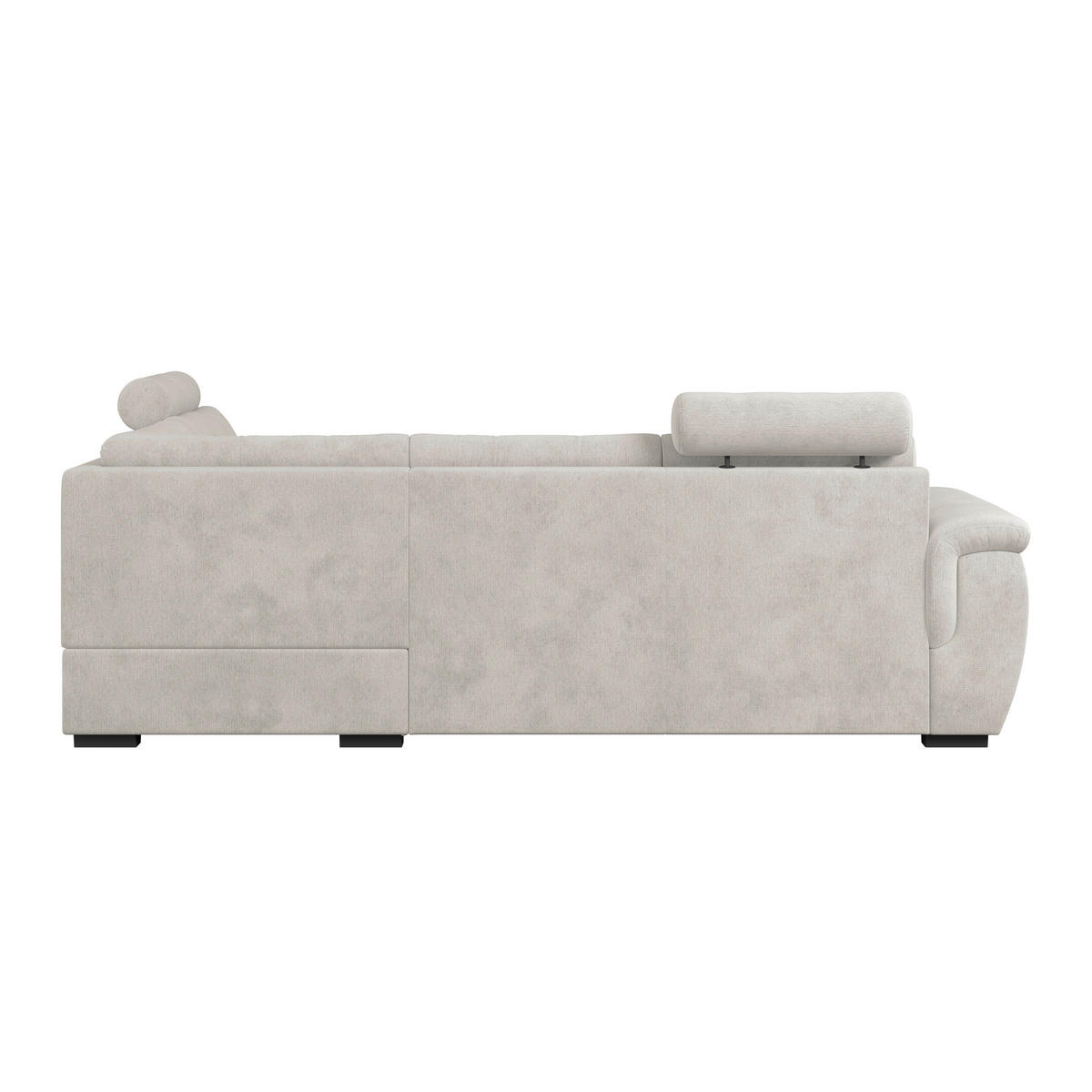 ECKSOFA  Mikrofaser, Struktur Beige  - Beige/Schwarz, Konventionell, Kunststoff/Textil (251/183cm) - MID.YOU