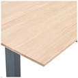 SCHREIBTISCH 160/80/76-128 cm  in Eichefarben  - Eichefarben/Schwarz, KONVENTIONELL, Holz/Metall (160/80/76-128cm) - Linea Natura