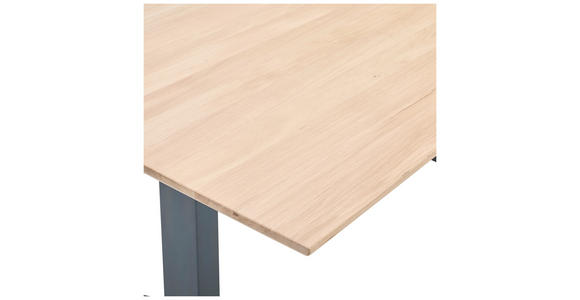 SCHREIBTISCH 160/80/76-128 cm  in Eichefarben  - Eichefarben/Schwarz, KONVENTIONELL, Holz/Metall (160/80/76-128cm) - Linea Natura
