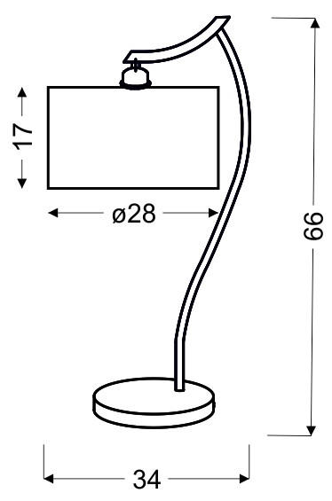 BORDSLAMPA Draga 34/34/66 cm   - kromfärg/svart, Klassisk, metall/textil (34/34/66cm)