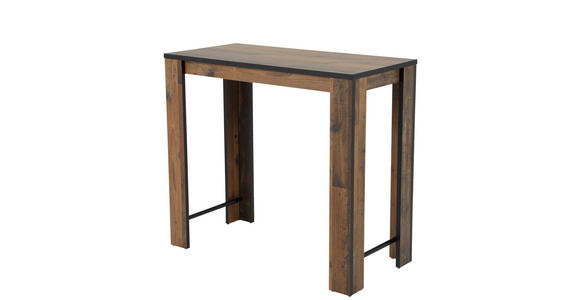 BARTISCH rechteckig Schwarz, Dunkelbraun - Dunkelbraun/Schwarz, MODERN, Holzwerkstoff/Metall (120/58/108cm) - Carryhome