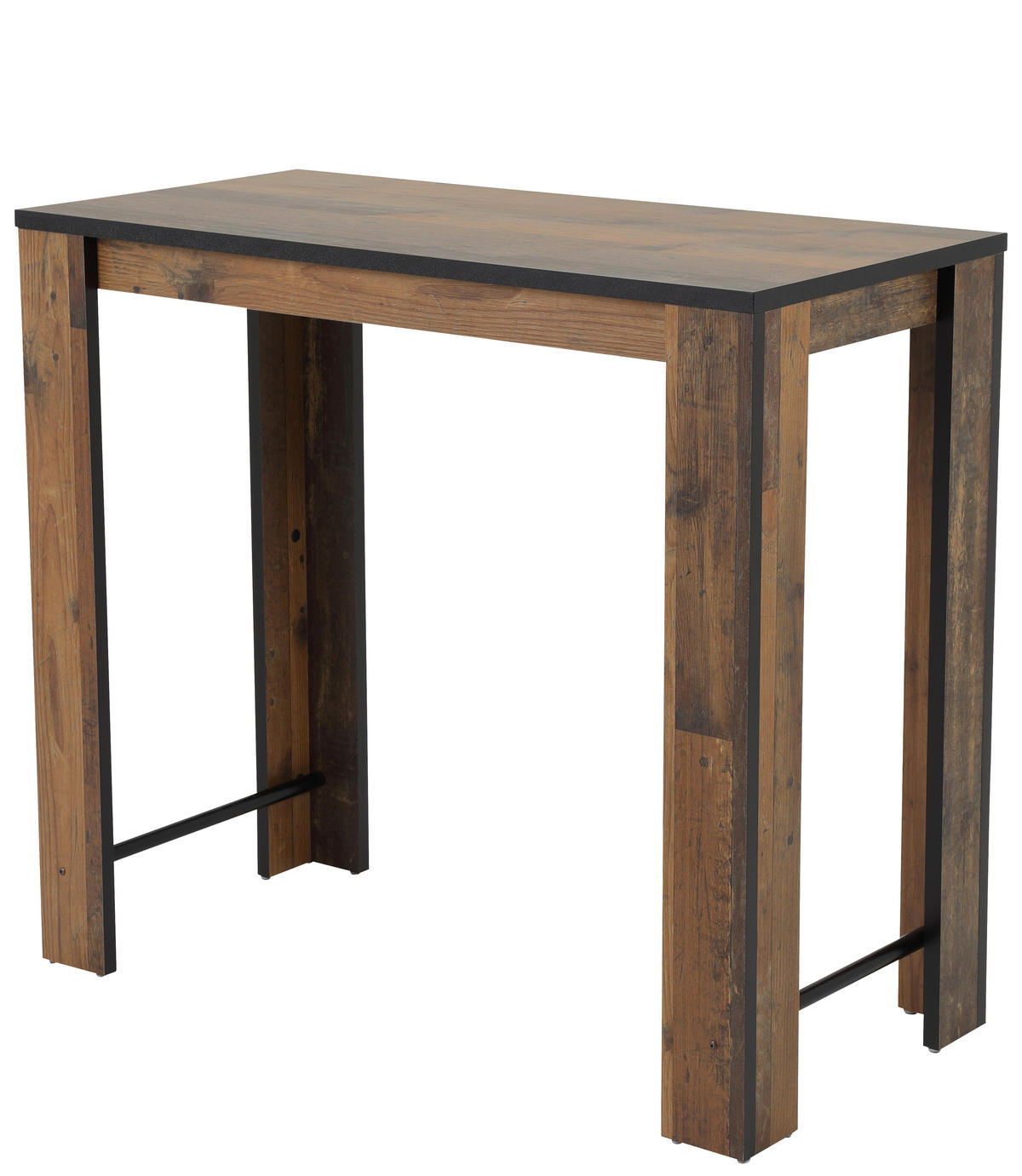 BARTISCH rechteckig Schwarz, Dunkelbraun  - Dunkelbraun/Schwarz, MODERN, Holzwerkstoff/Metall (120/58/108cm) - Carryhome