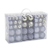 CHRISTBAUMKUGEL-SET 100-teilig  - Grau, Basics, Kunststoff (35,0/23,0/12,0cm)