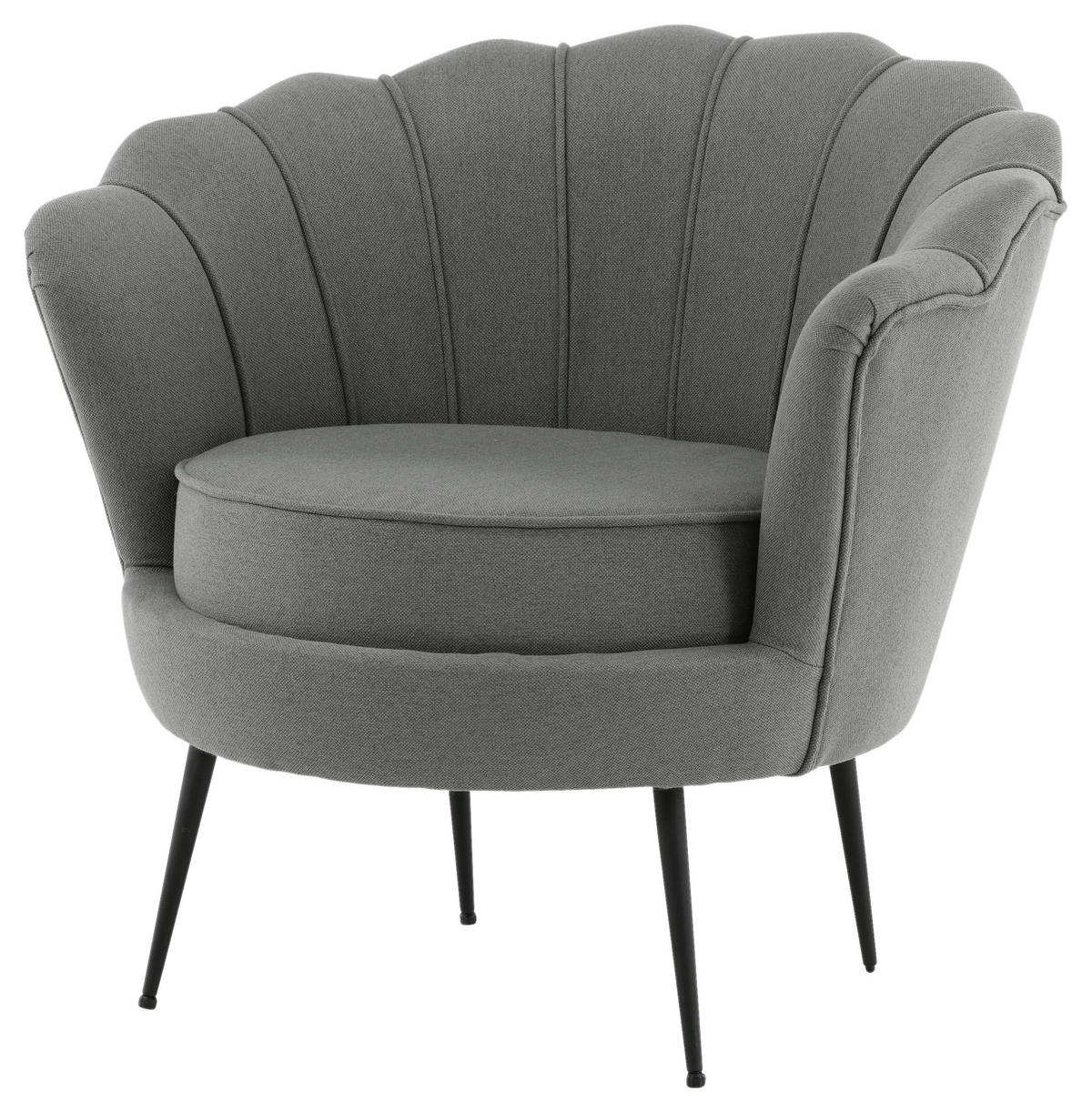 SESSEL in Grau, Schwarz  - Schwarz/Grau, Design, Textil/Metall (83/76/77cm) - Livetastic