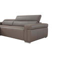 ECKSOFA DUA in Echtleder Grau  170/293 cm  - Chromfarben/Grau, Design, Leder/Metall (170/293cm) - Novel