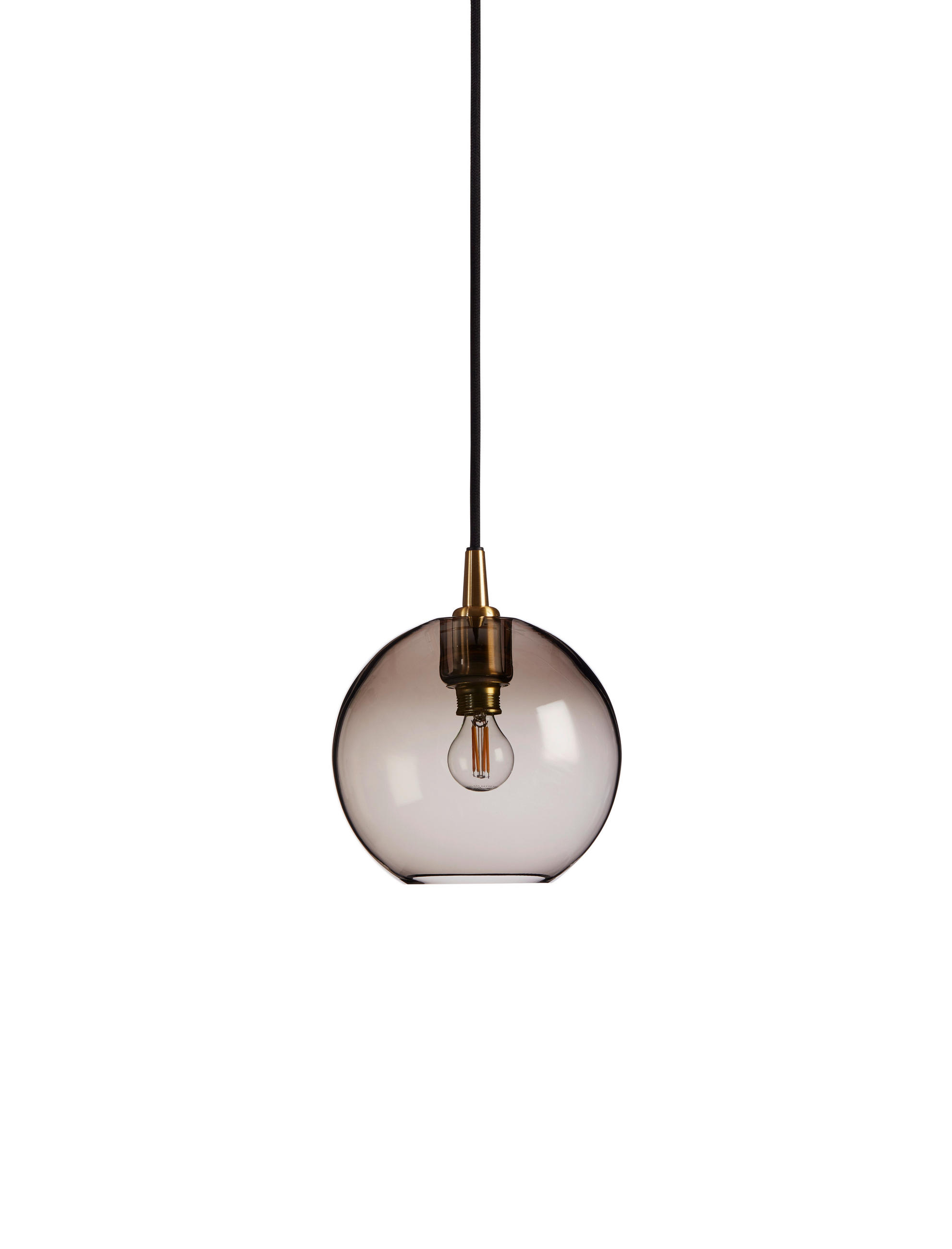 HÄNGELEUCHTE Gloria 19/17,5 cm   - Dunkelbraun/Messingfarben, KONVENTIONELL, Glas/Metall (19/17,5cm) - Belid