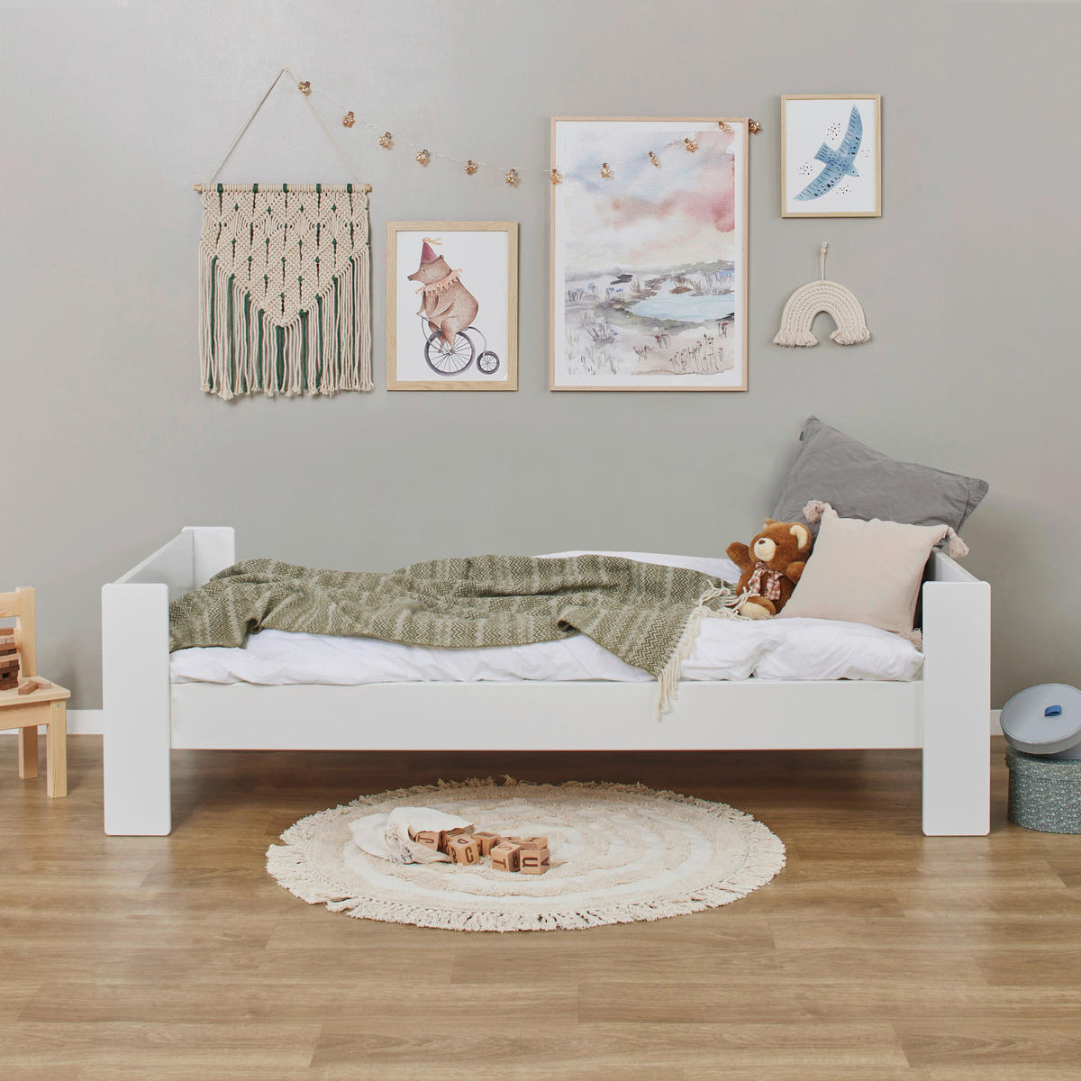 KINDER-/JUNIORBETT - Naturfarben/Weiß, MODERN, Holz/Holzwerkstoff (90/200cm) - MID.YOU