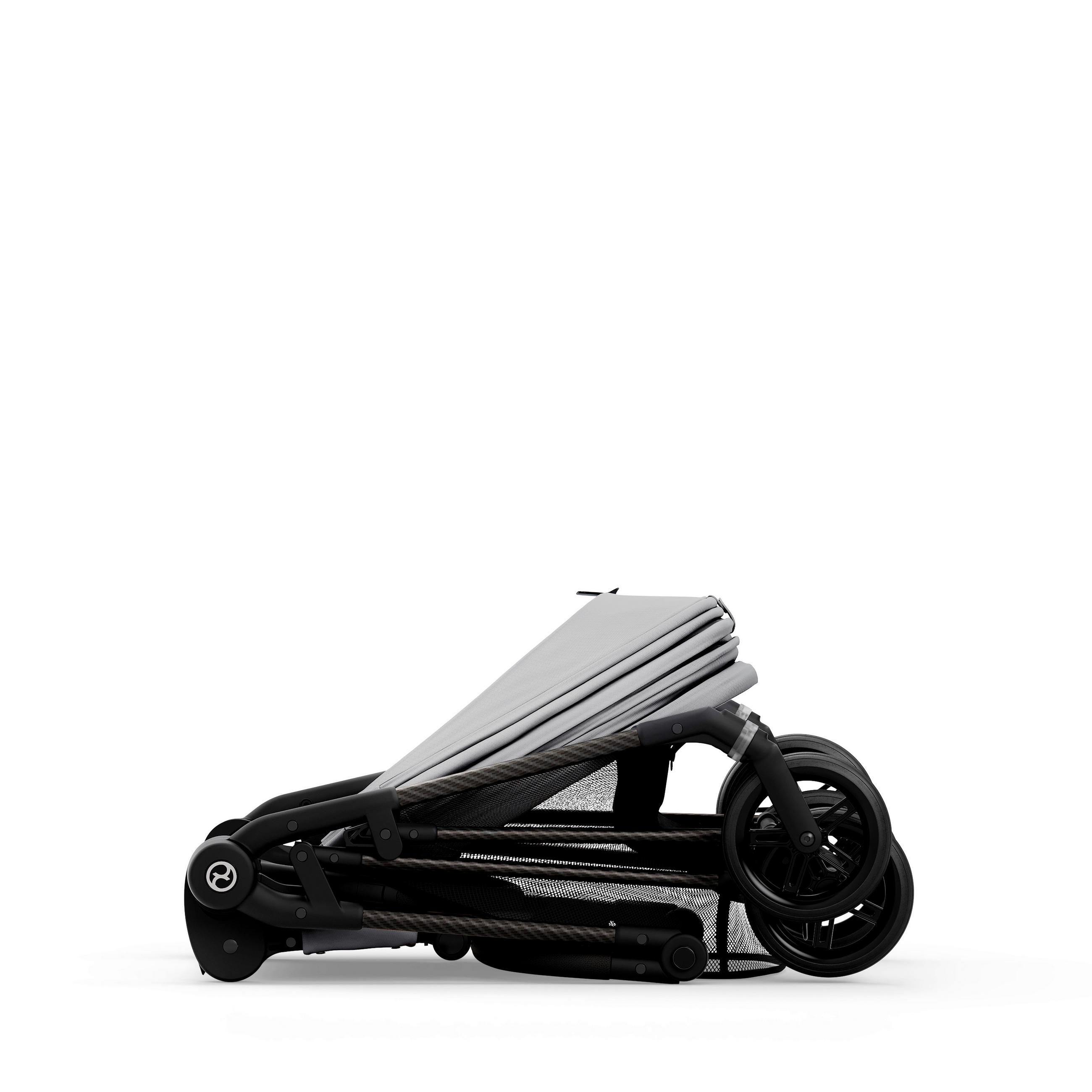 KINDERWAGEN Melio Carbon  - Hellgrau/Schwarz, Basics, Textil/Metall (82-91/49/96,5-107cm) - Cybex