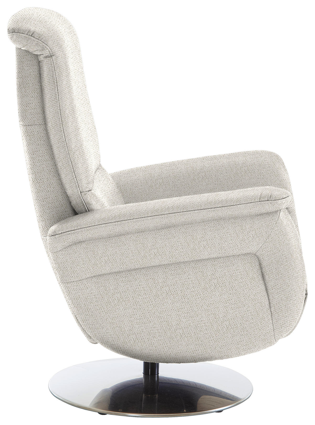 RELAXSESSEL Textil Ecru  - Ecru/Edelstahlfarben, Konventionell, Textil/Metall (79/112/94cm) - Beldomo Premium