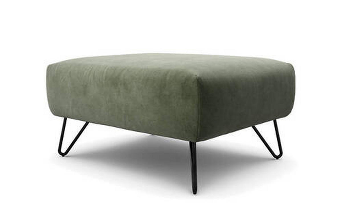 HOCKER in Textil Waldgrün  - Waldgrün/Schwarz, Design, Textil/Metall (90/70/46cm) - SENSOO