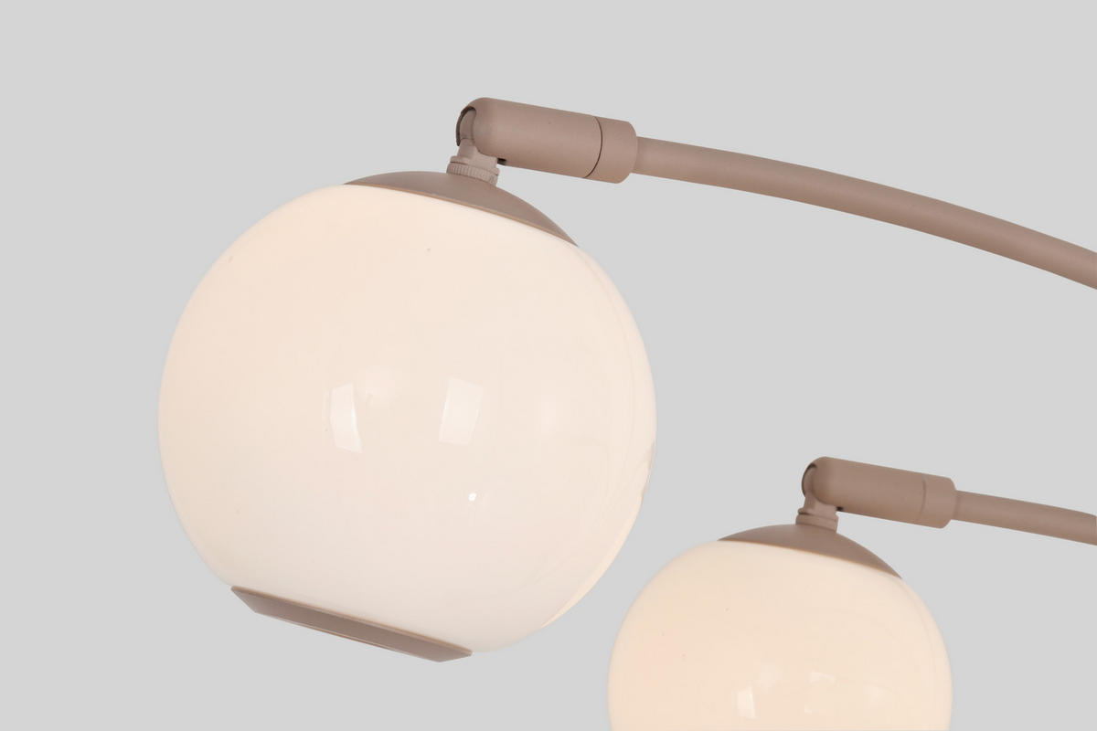 LED-STEHLEUCHTE Luberon 87,5/162,5/52 cm  - Sandfarben/Schwarzchrom, Design, Glas/Kunststoff (87,5/162,5/52cm)