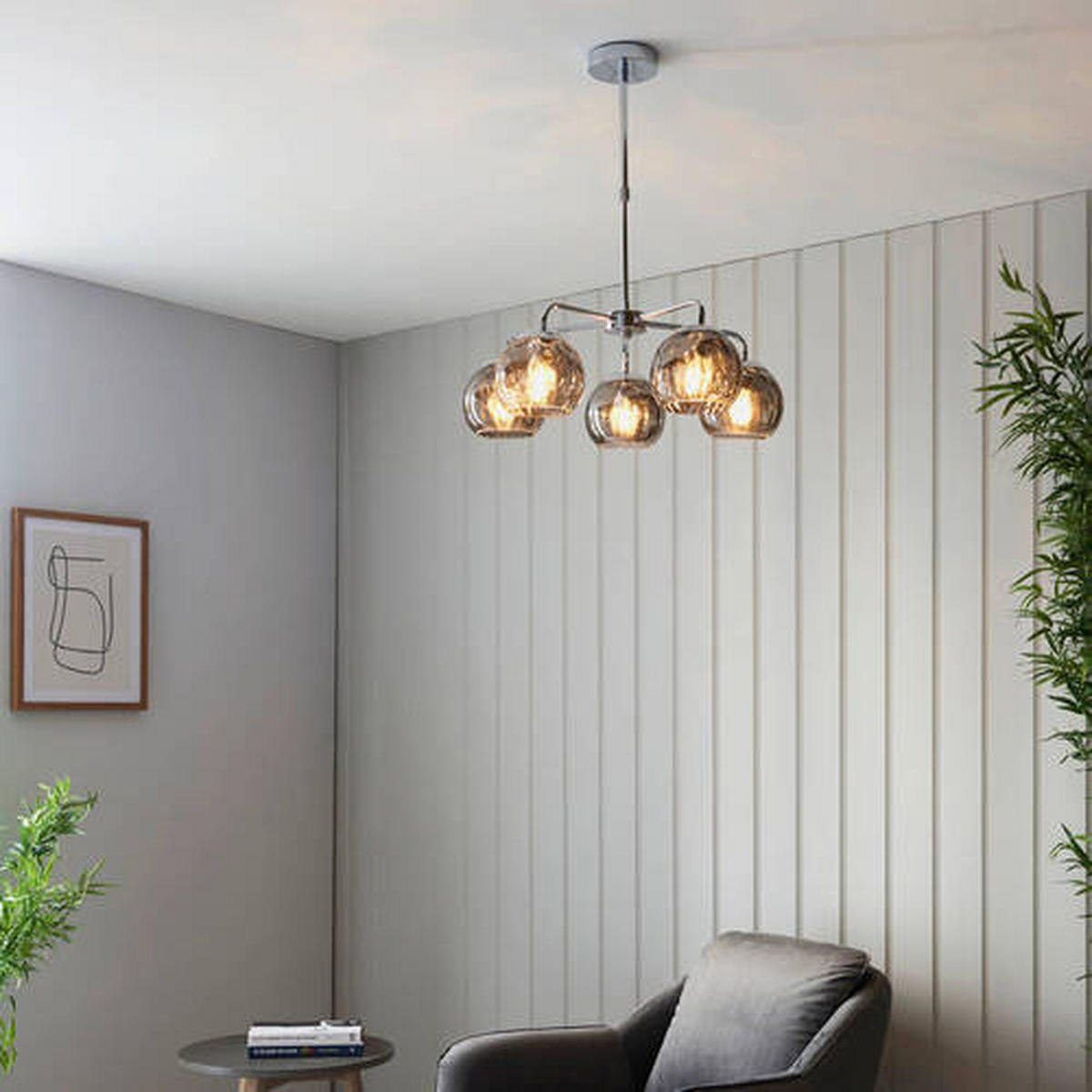 HÄNGELEUCHTE 59/62 cm  - Chromfarben, Basics, Glas (59/62cm) - ENDON