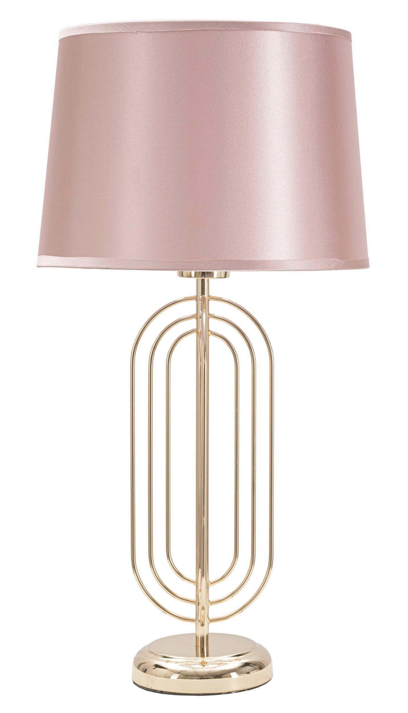 TISCHLEUCHTE 28/55 cm  - Pink/Goldfarben, Trend, Kunststoff/Textil (28/55cm) - Mauro Ferretti
