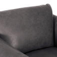 SESSEL in Echtleder Grau  - Schwarz/Grau, KONVENTIONELL, Leder/Metall (100/80/90cm) - Carryhome