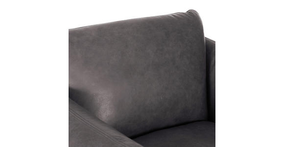 SESSEL in Echtleder Grau  - Schwarz/Grau, KONVENTIONELL, Leder/Metall (100/80/90cm) - Carryhome