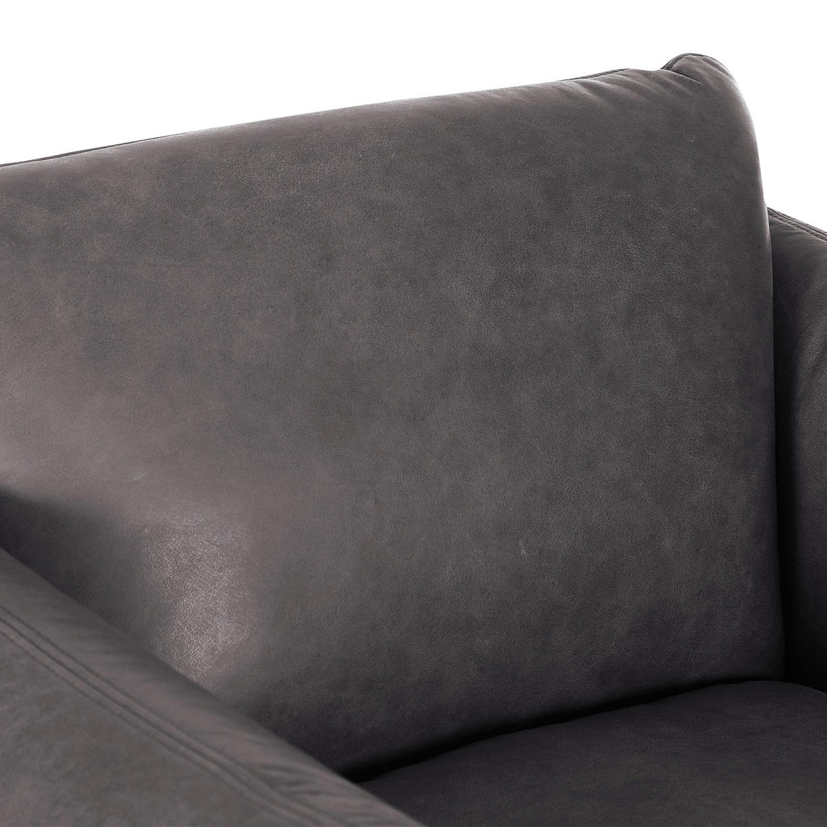 SESSEL in Echtleder Grau  - Schwarz/Grau, KONVENTIONELL, Leder/Metall (100/80/90cm) - Carryhome