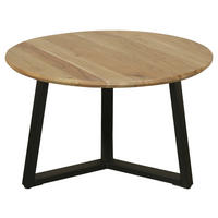 COUCHTISCH Akazie massiv rund Schwarz, Akaziefarben  - Schwarz/Akaziefarben, Design, Holz/Metall (75/46/75cm) - MID.YOU