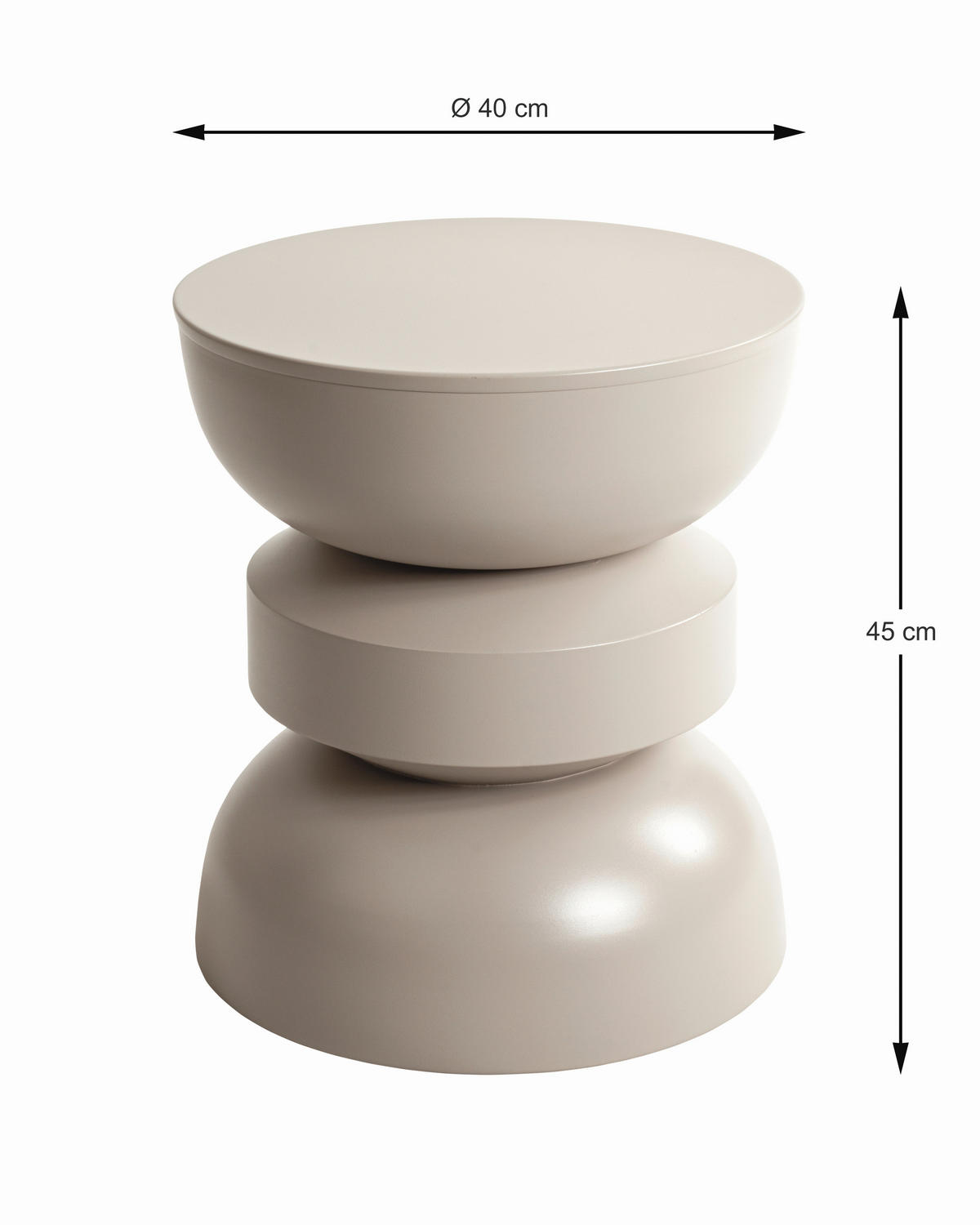 BEISTELLTISCH 40/40/45 cm Kaschmir rund  - Kaschmir, Design, Metall (40/40/45cm)