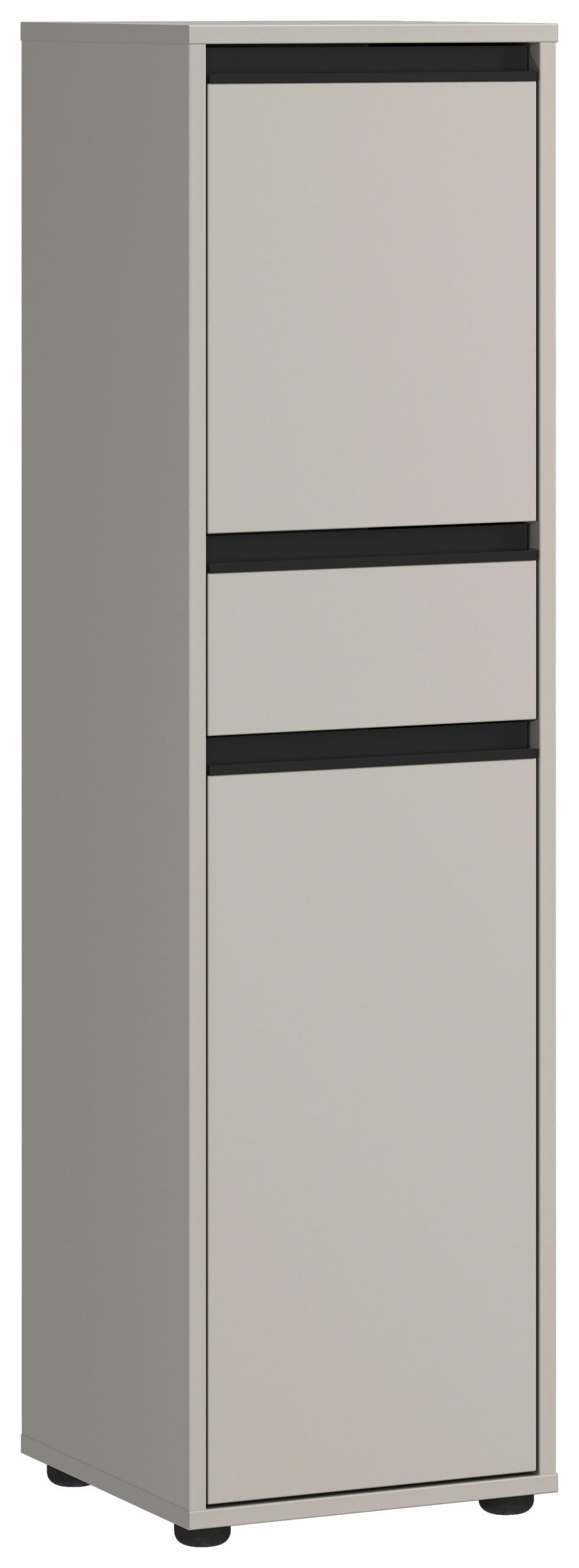 MIDISCHRANK 33/121/34 cm  - Schwarz/Grau, MODERN, Holzwerkstoff/Metall (33/121/34cm) - Germania